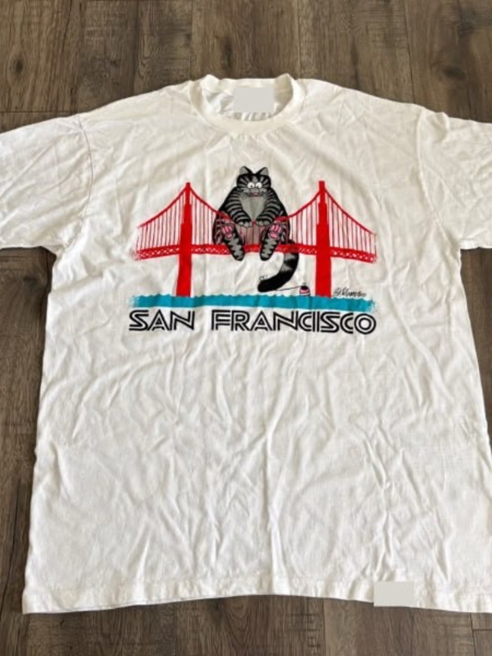 Crazy T Shirt San Francisco White B. Kliban Cat Tee